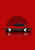 Kunst 1979 Ford Mustang Cobra rot