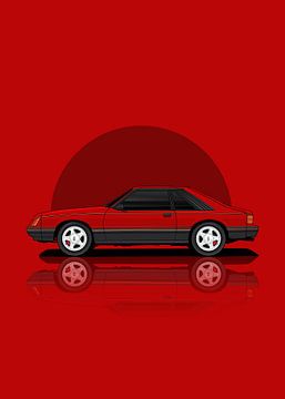 Art 1979 Ford Mustang Cobra red by D.Crativeart