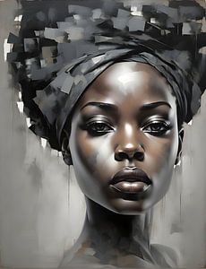 African woman with headscarf by Jack Schoneveld
