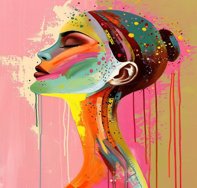 Colourful Face by Wonderful Art