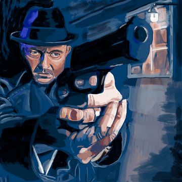 Gangster with gun by Bert-Jan de Wagenaar