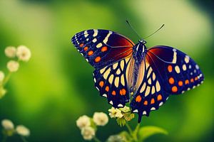 Schmetterling auf Blume im Garten, Art Illustration von Animaflora PicsStock