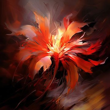La passion en fleurs : la dynamique de l'orange et du rouge sur Color Square