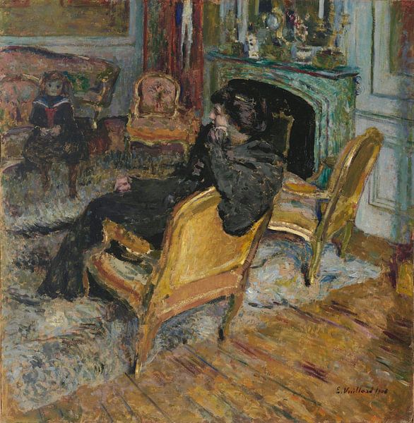 De vergulde stoel, Madame Georges Feydeau en haar zoon, Édouard Vuillard van Meesterlijcke Meesters