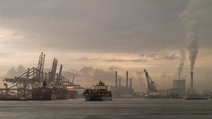 The Industrial Giants: A View of the Maasvlakte's Container Ships