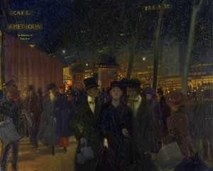 Parijse boulevard in de avond, Max Schlichting