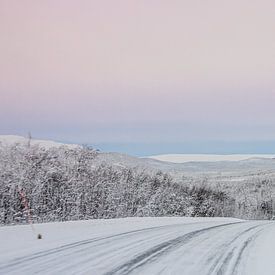 Winterse weg door Noorwegen van Peter Boon