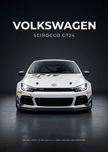 Volkswagen Scirocco GT24-raceauto, vooraanzicht