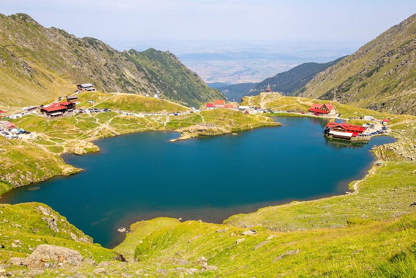 Romania: Lake Balea (Romanian: Balea Lac) from above. by Udo Herrmann