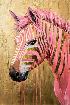 Zebra met gouden strepen van Imperial Art House