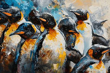 Peinture de pingouins abstraite sur Caprices d'Art