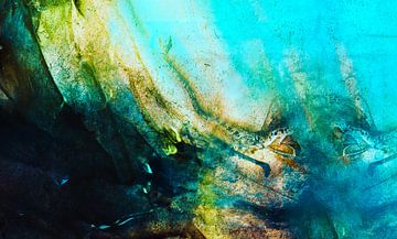 STORMY TEAL ABSTRACT PAINTING van Pia Schneider