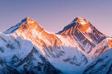 Himalaya massief in het ochtendlicht van Poster Art Shop