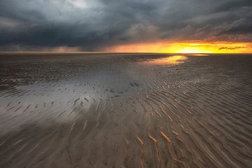 Ameland zware strom en regenbui van Martijn Schruijer