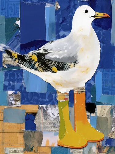 Seagull In Boots Abstract