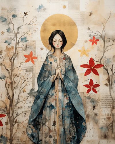 Portret in kerstsfeer met gouden accent