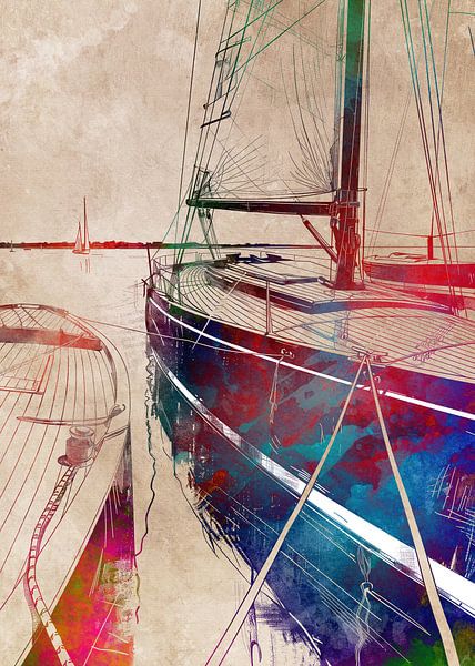 Sailing sport art #sailing #yacht by JBJart Justyna Jaszke
