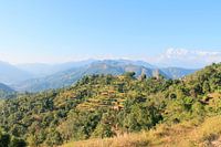 Nepali landscape over hills and mountains