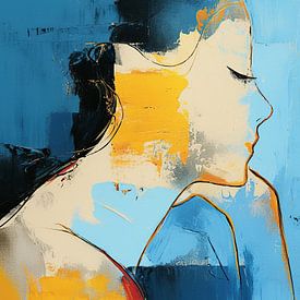 Vrouw Portret | Vrouw Blauw van Blikvanger Schilderijen