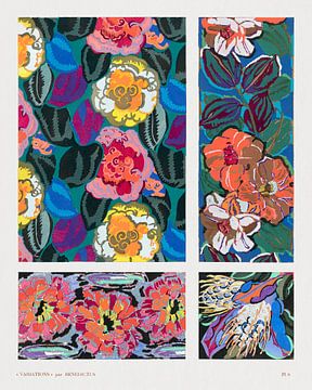 Motifs floraux géométriques vintage, variations 8, Motifs floraux géométriques vintage, variations 8