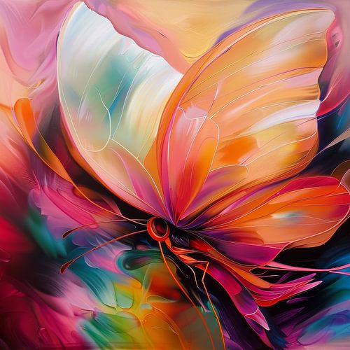 Abstract, colourful butterfly — majestic by Wilma Mesman
