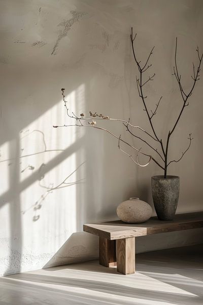 Still life in concrete interior setting by Digitale Schilderijen