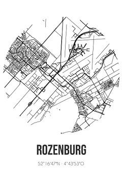 Rozenburg (Noord-Holland) | Karte | Schwarz und Weiß von Rezona