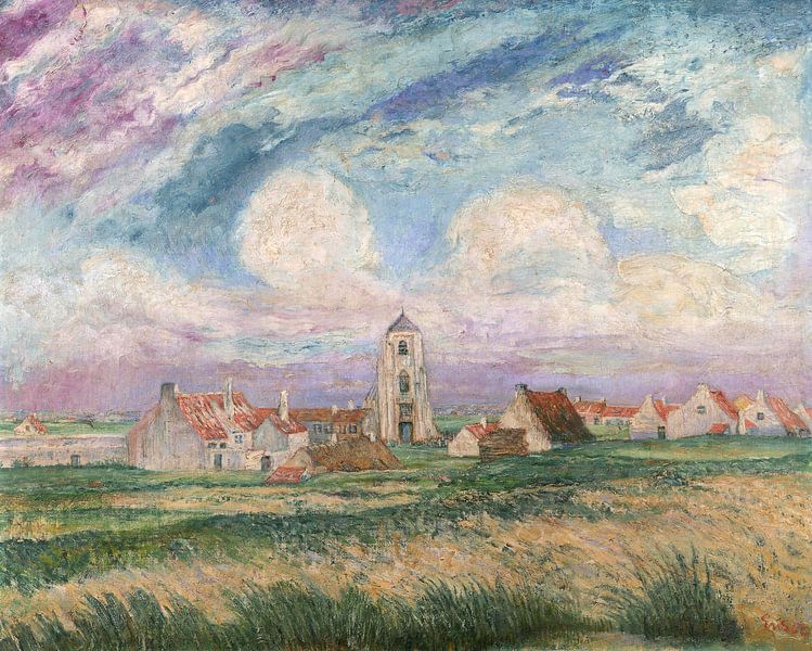 James Ensor. Gezicht op Mariakerke van 1000 Schilderijen