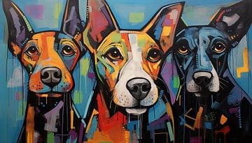 Abstracte honden panorama van TheXclusive Art