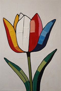 Colourful tulip by De Muurdecoratie