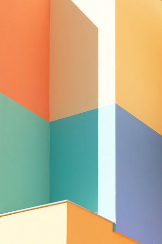 Colorful buildings in Albufeira, Portugal by Truus Nijland