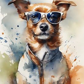 dog watercolor by widodo aw