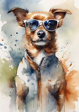 dog watercolor by widodo aw