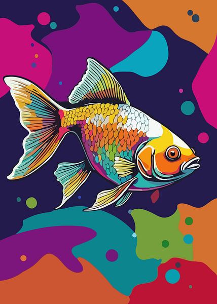 Goudvis Pop Art Stijl van MIROKKU
