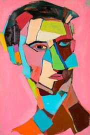 Kleurrijke geometrie van het gezicht van Poster Art Shop