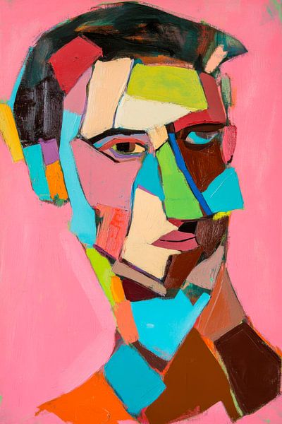 Colourful geometry of the face by Poster Art Shop
