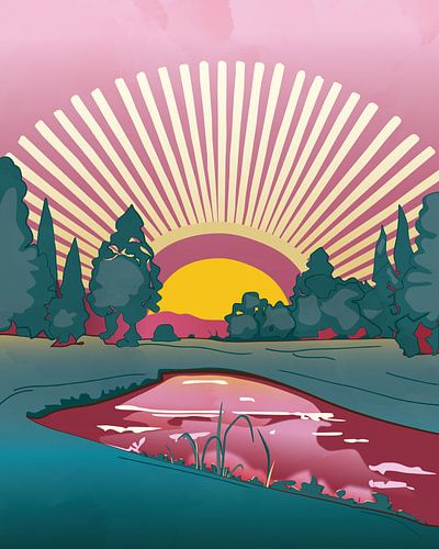 Weerspiegeling van de zonsondergang 2