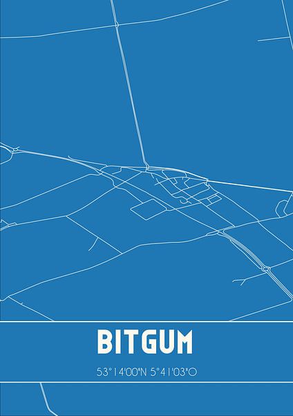 Blueprint | Carte | Bitgum (Fryslan) par Affiches de lieux