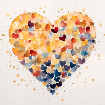 Coeur multicolore sur Lauri Creates
