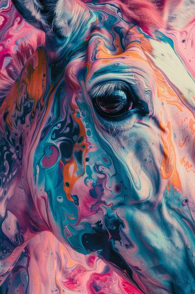 Dreamy Colour Wave - Eye of a Horse by Eva Lee