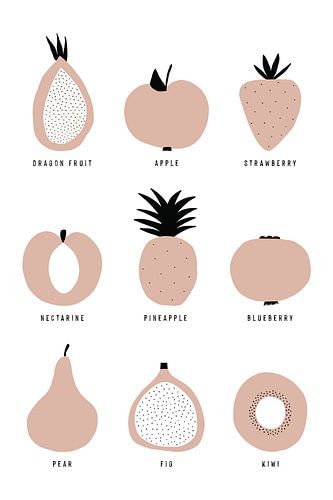Grille de fruits minimaliste