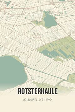 Vintage landkaart van Rotsterhaule (Fryslan) van Rezona