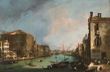 Het Canal Grande in Venetië met de Rialto-brug, Canaletto