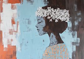 Women's portrait | Silence in the City Gardens by Wonderful Art