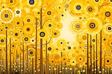 Feld mit Sonnenblumen, Gustav Klimt von Caroline Guerain
