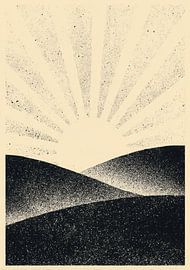 Sun over hills Minimal by Niklas Maximilian