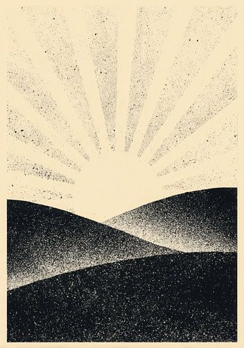 Zon over heuvels Minimaal