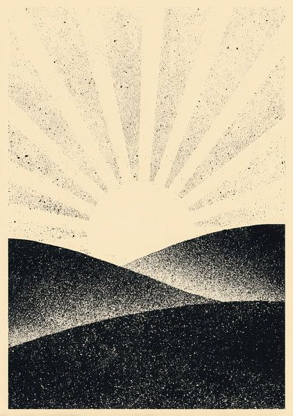 Sun over hills Minimal by Niklas Maximilian
