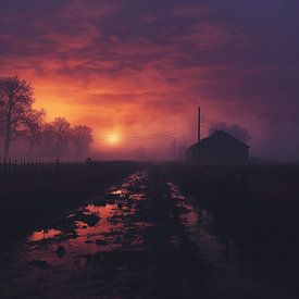 Zonsondergang van AI art Universe