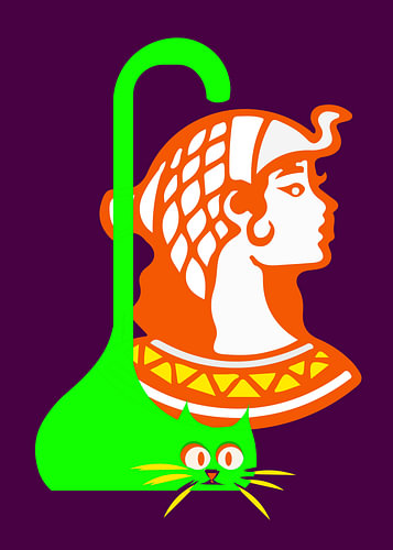 Cleopatra's Cat Pop Art Illustration